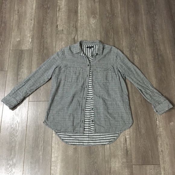 Madewell oversized gingham button down top xs - Picture 3 of 8